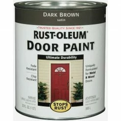 Best deal 👍 Rust-Oleum Stops Rust 1 Qt. Door Paint, Satin Dark Brown 🧨