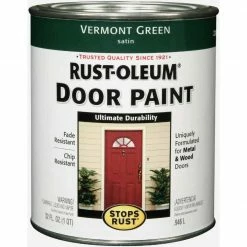 Discount 🥰 Rust-Oleum Stops Rust 1 Qt. Door Paint, Satin Vermont Green 🎁
