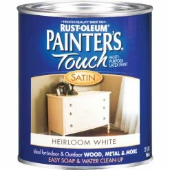 Top 10 💯 Rust-Oleum Painter's Touch Ultra Cover Acrylic Latex Satin Decorator Enamel, Heirloom White, 1 Qt. ✨