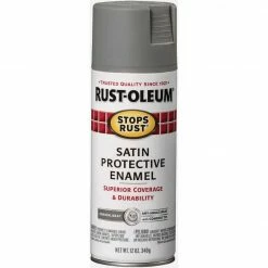 Brand new 🥰 Rust-Oleum Stops Rust 12 Oz. Protective Enamel Spray Paint, Satin Coastal Gray 🎉