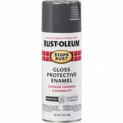 Hot Sale ⭐ Rust-Oleum Stops Rust Enamel Gloss Charcoal Gray-12 Oz 🤩