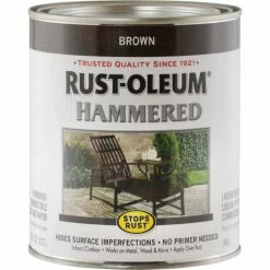 Discount 🎉 Rust-Oleum Stops Rust 🔨 Hammered Paint, Brown, 1 Qt. ✔️