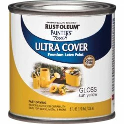 Brand new ✨ Rust-Oleum Painter's Touch 2X Ultra Cover Premium Latex Paint, Sun Yellow, 1/2 Pt. 🥰