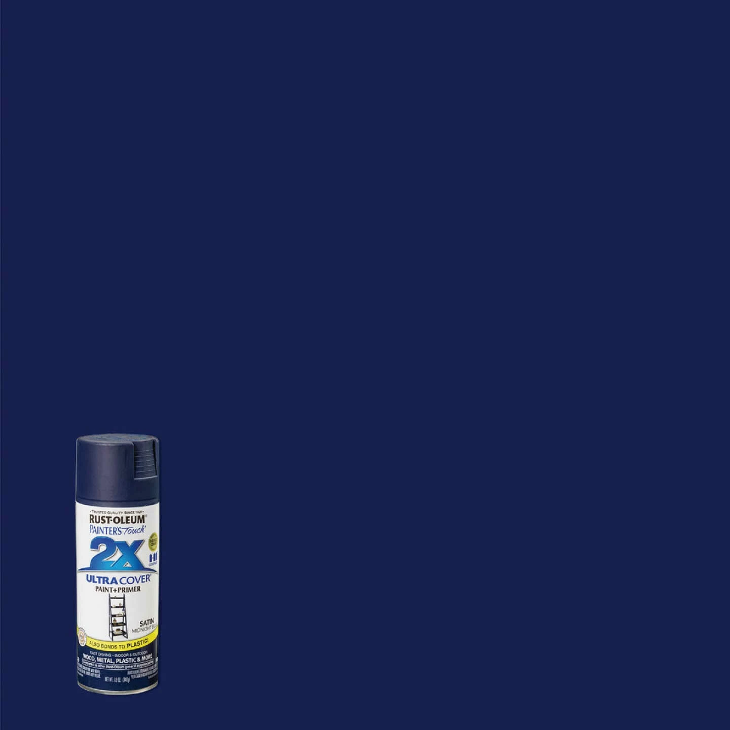 Outlet ✨ Rust-Oleum Painter's Touch 2X Ultra Cover 12 Oz. Satin Paint + Primer Spray Paint, Midnight Blue ⭐ 3 Outlet ✨ Rust-Oleum Painter's Touch 2X Ultra Cover 12 Oz. Satin Paint + Primer Spray Paint, Midnight Blue ⭐