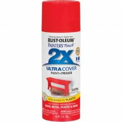Flash Sale 🔔 Rust-Oleum Painter's Touch 2X Ultra Cover 12 Oz. Satin Paint + Primer Spray Paint, Poppy Red 🤩 -Rust-Oleum Shop ItemImage 771348 q5wzwf fafs20 6kytis