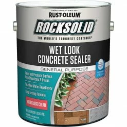 Buy 🛒 Rust-Oleum RockSolid Wet Look Concrete Sealer, 1 Gal., Clear 😉