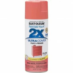 Cheapest 💯 Rust-Oleum Painter's Touch 2X Ultra Cover 12 Oz. Gloss Paint + Primer Spray Paint, Coral 👍 -Rust-Oleum Shop ItemImage 772161 q5x0jp 2xxajs 5hdy3b