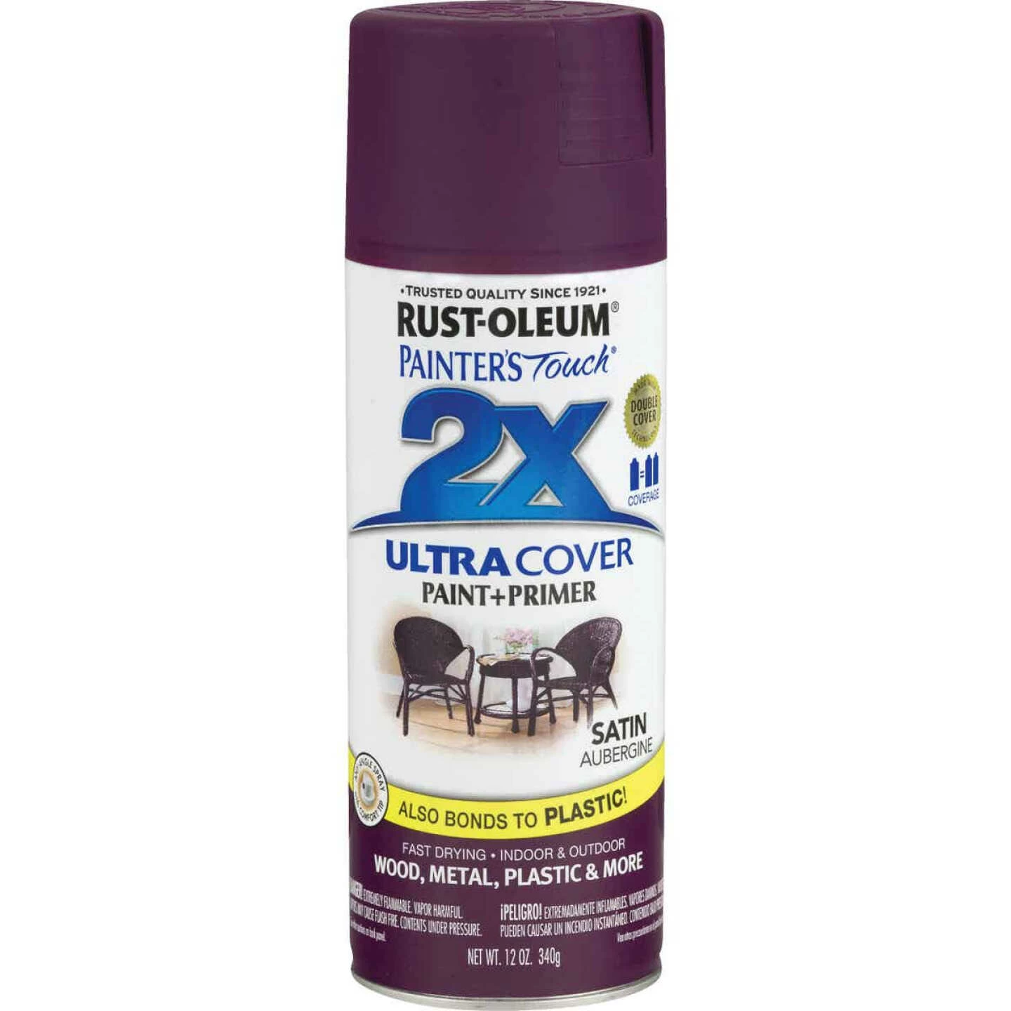 Best deal โ Rust-Oleum Painter's Touch 2X Ultra Cover 12 Oz. Satin Paint + Primer Spray Paint, Aubergine ๐ 4 Best deal โ Rust-Oleum Painter's Touch 2X Ultra Cover 12 Oz. Satin Paint + Primer Spray Paint, Aubergine ๐ - Image 2