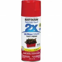 Budget 😍 Rust-Oleum Painter's Touch 2X Ultra Cover 12 Oz. Satin Paint + Primer Spray Paint, Apple Red 👏 -Rust-Oleum Shop ItemImage 772219 q5x0l7 exlufc 88wz62