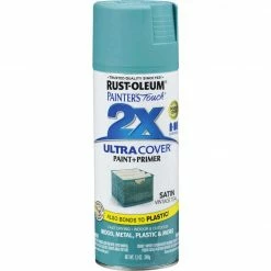 Cheap 😀 Rust-Oleum Painter's Touch 2X Ultra Cover 12 Oz. Satin Paint + Primer Spray Paint, Vintage Teal 👍 -Rust-Oleum Shop ItemImage 772221 q5x0la e1mxk bm6lq3