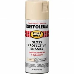 Hot Sale 🧨 Rust-Oleum Stops Rust Almond Gloss 12 Oz. Anti-Rust Spray Paint 🌟