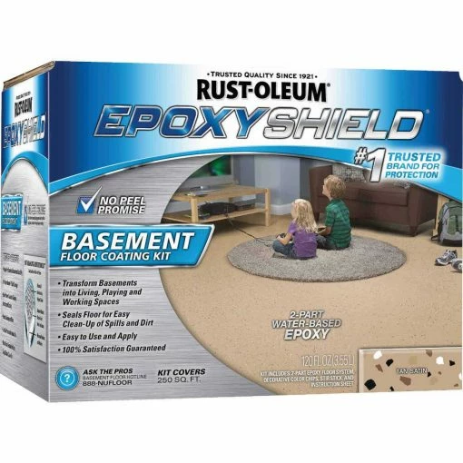 Cheapest 🔔 Rust-Oleum EpoxyShield Satin Basement Floor 🧥 Coating Kit, Tan, 120 Oz. 🔔 -Rust-Oleum Shop ItemImage 774069 q5x1ho 9a8iiw 8dg23
