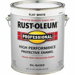 Deals ⭐ Rust-Oleum Professional Oil Based Flat Protective Rust Control Enamel, White, 1 Gal. 🛒