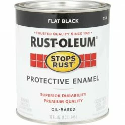 Best Sale 💯 Rust-Oleum Stops Rust Oil Based Flat Protective Rust Control Enamel, Black, 1 Qt. 😉