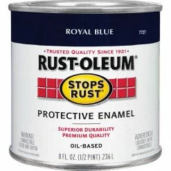 Best Sale ✨ Rust-Oleum Stops Rust Oil Based Gloss Protective Rust Control Enamel, Royal Blue, 1/2 Pt. 🧨