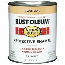 New 🌟 Rust-Oleum Stops Rust Oil Based Gloss Protective Rust Control Enamel, Sand, 1 Qt. 😍