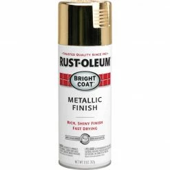 Outlet 😍 Rust-Oleum Bright 🧥 Coat Gold Metallic Gloss 11 Oz. Stops Rust Spray Paint 🎁