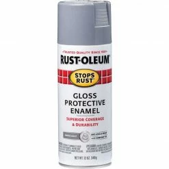 Promo 👏 Rust-Oleum Stops Rust Smoke Gray Gloss 12 Oz. Anti-Rust Spray Paint 👏