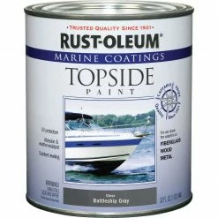 New ✨ Rust-Oleum Gloss Marine Boat Topside Paint, Battle Gray, 1 Qt. ✨