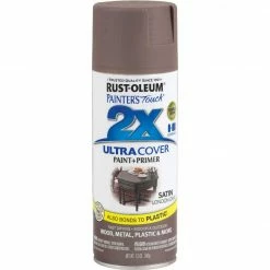 Best Sale ⌛ Rust-Oleum Painter's Touch 2X Ultra Cover 12 Oz. Satin Paint + Primer Spray Paint, London Gray ⌛