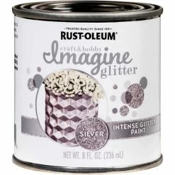 Cheapest 🤩 Rust-Oleum Imagine Craft & Hobby 8 Oz. Intense Silver Glitter Paint 👍