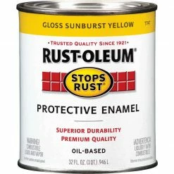 Best Pirce ⌛ Rust-Oleum Stops Rust Oil Based Gloss Protective Rust Control Enamel, Sunburst Yellow, 1 Qt. ✨