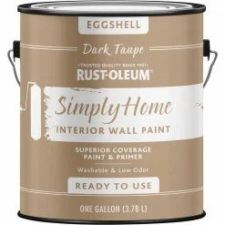 Discount ❤️ Rust-Oleum Simply Home Eggshell Dark Taupe Interior Wall Paint, Gallon 😀
