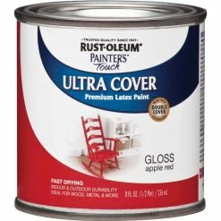 Discount 👏 Rust-Oleum Painter's Touch 2X Ultra Cover Premium Latex Paint, Apple Red, 1/2 Pt. ⭐