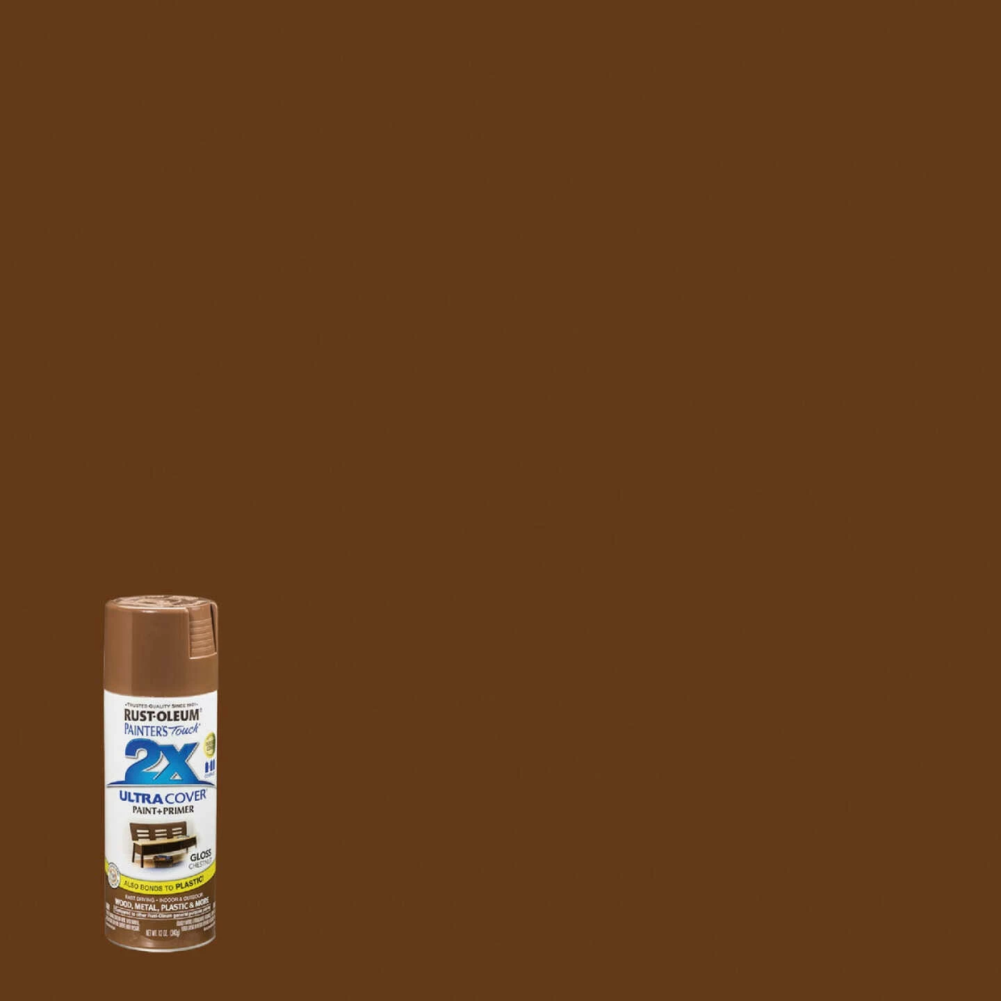 Buy ❤️ Rust-Oleum Painter's Touch 2X Ultra Cover 12 Oz. Gloss Paint + Primer Spray Paint, Chestnut 🎁 3 Buy ❤️ Rust-Oleum Painter's Touch 2X Ultra Cover 12 Oz. Gloss Paint + Primer Spray Paint, Chestnut 🎁
