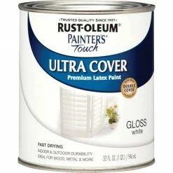 Best reviews of 👏 Rust-Oleum Painter's Touch 2X Ultra Cover Premium Latex Paint, White Gloss, 1 Qt. 💯