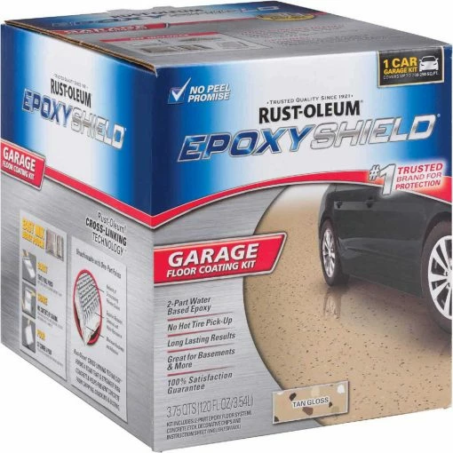 Budget 💯 Rust-Oleum EPOXYSHIELD Gloss Garage Floor 🧥 Coating Kit, Tan, 120 Oz. 🛒 -Rust-Oleum Shop ItemImage 789271 q5x48u 8c5big agcw2u