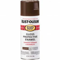 Deals 🎉 Rust-Oleum Stops Rust Leather Brown Gloss 12 Oz. Anti-Rust Spray Paint 🔔
