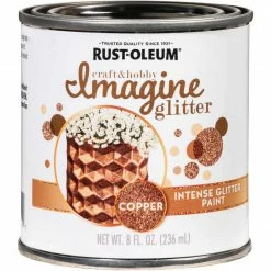Coupon 💯 Rust-Oleum Imagine Craft & Hobby 8 Oz. Intense Copper Glitter Paint 🥰