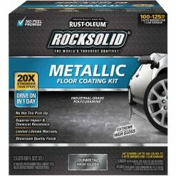 Flash Sale ✔️ Rust-Oleum RockSolid Metallic Floor 🧥 Coating Kit, Gunmetal, 70 Oz. 🧨