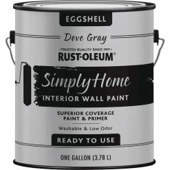 Best Pirce 🔥 Rust-Oleum Simply Home Eggshell Dove Gray Interior Wall Paint, Gallon 👍