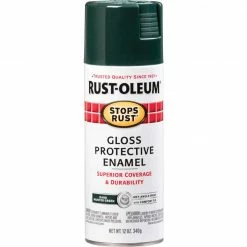Best Pirce 😍 Rust-Oleum Stops Rust Dark Hunter Green Gloss 12 Oz. Anti-Rust Spray Paint 🧨