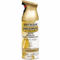 Hot Sale 🔔 Rust-Oleum Universal 11 Oz. Matte Metallic Sunlit Brass Spray Paint 🔔
